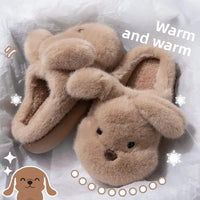 Warm Fleece Lined Cotton Slippers Women's Bedroom Anti-Slip Thick Bottom Head Cover Autumn Winter Home Comfortable Slippers