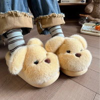 Warm Fleece Lined Cotton Slippers Women's Bedroom Anti-Slip Thick Bottom Head Cover Autumn Winter Home Comfortable Slippers