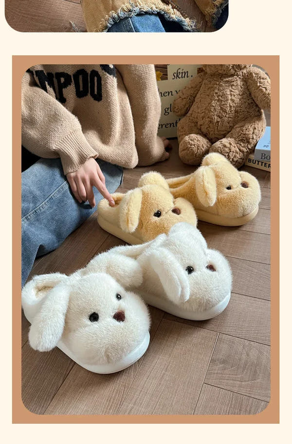 Warm Fleece Lined Cotton Slippers Women's Bedroom Anti-Slip Thick Bottom Head Cover Autumn Winter Home Comfortable Slippers