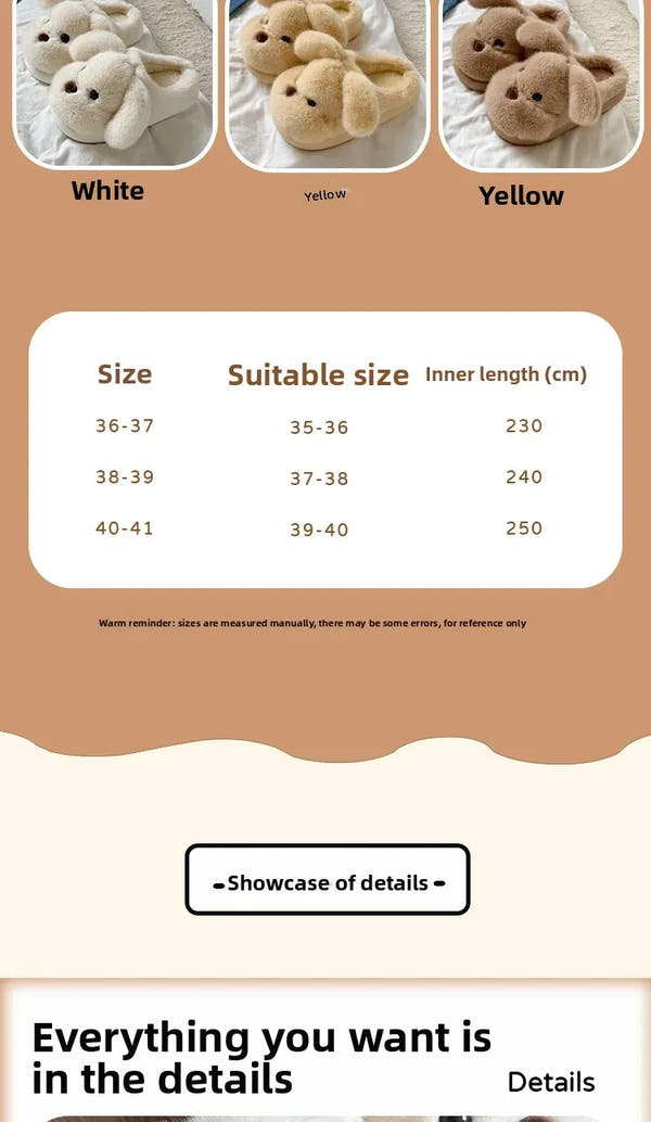 Warm Fleece Lined Cotton Slippers Women's Bedroom Anti-Slip Thick Bottom Head Cover Autumn Winter Home Comfortable Slippers