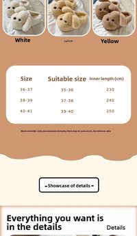 Warm Fleece Lined Cotton Slippers Women's Bedroom Anti-Slip Thick Bottom Head Cover Autumn Winter Home Comfortable Slippers