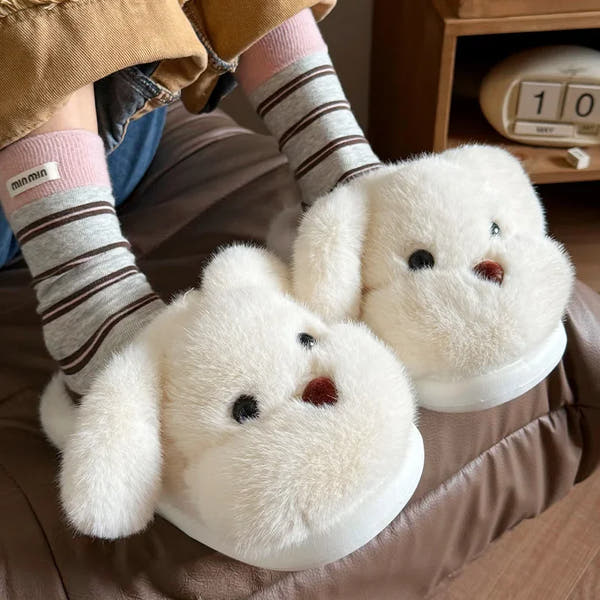 Warm Fleece Lined Cotton Slippers Women's Bedroom Anti-Slip Thick Bottom Head Cover Autumn Winter Home Comfortable Slippers